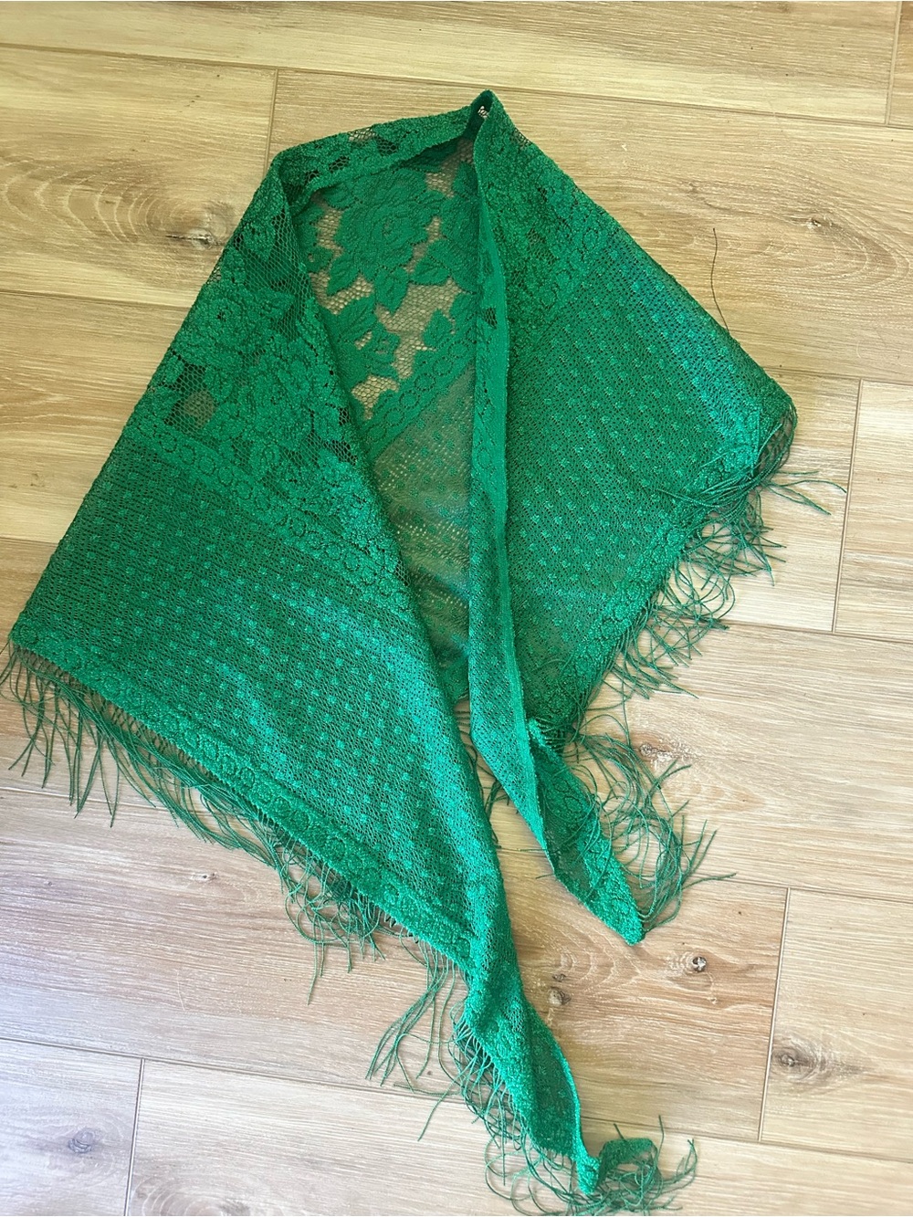 Festival Shawl Lace/Fringe Green